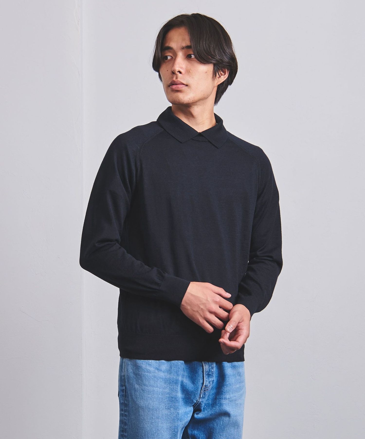 <SLOANE(スローン)> 18G スキッパー ニット 激安販売店 新品 スローン スキッパーニット ニット/セーター