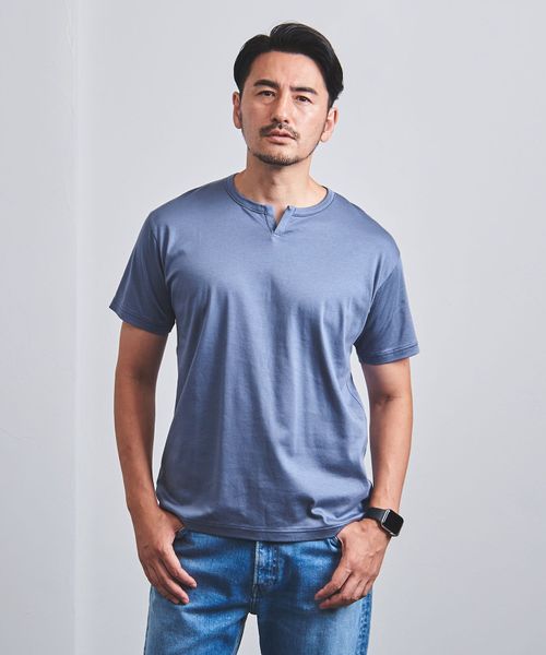 Web限定 United Arrows スムース ヘンリーネック Tシャツ Web限定 United Arrows スムース ヘンリーネック Tシャツ