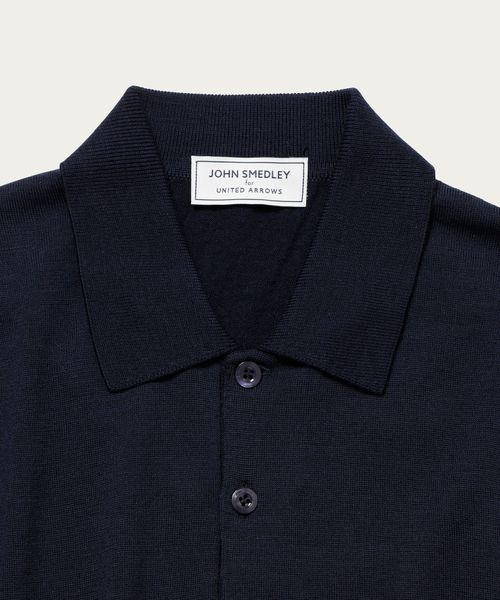 John Smedley ジョンスメドレー ウールCPOシャツ 紺