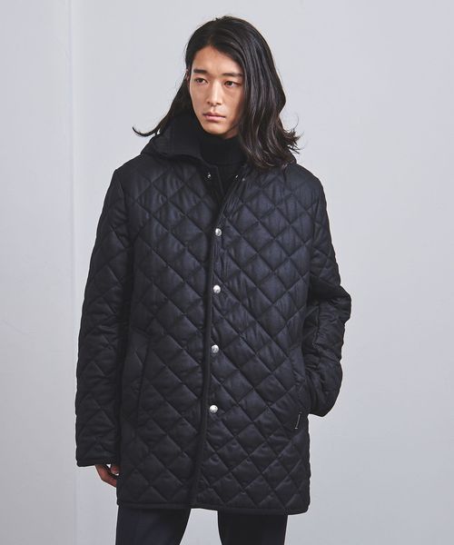 MACKINTOSH スタッドボタン ウール キルティング フーデッド コート