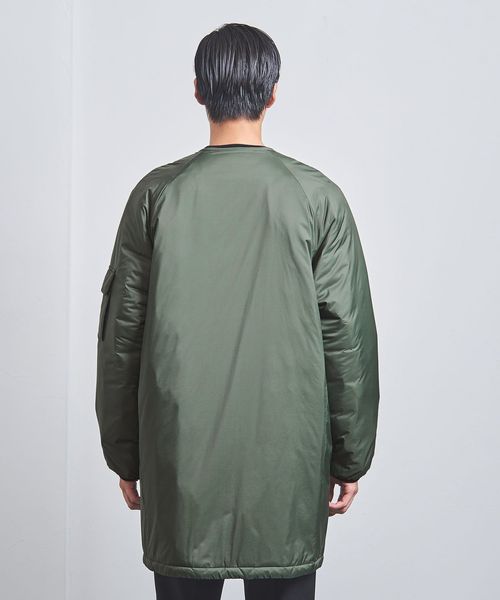 値下げ【UNITED ARROWS】元値4万円 ノーカラー コート バイカラー リバー ミドルコート