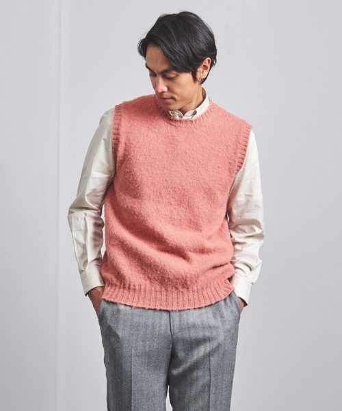 別注】＜JAMIESONS＞ ソリッド ブラッシュ クルーネックベスト