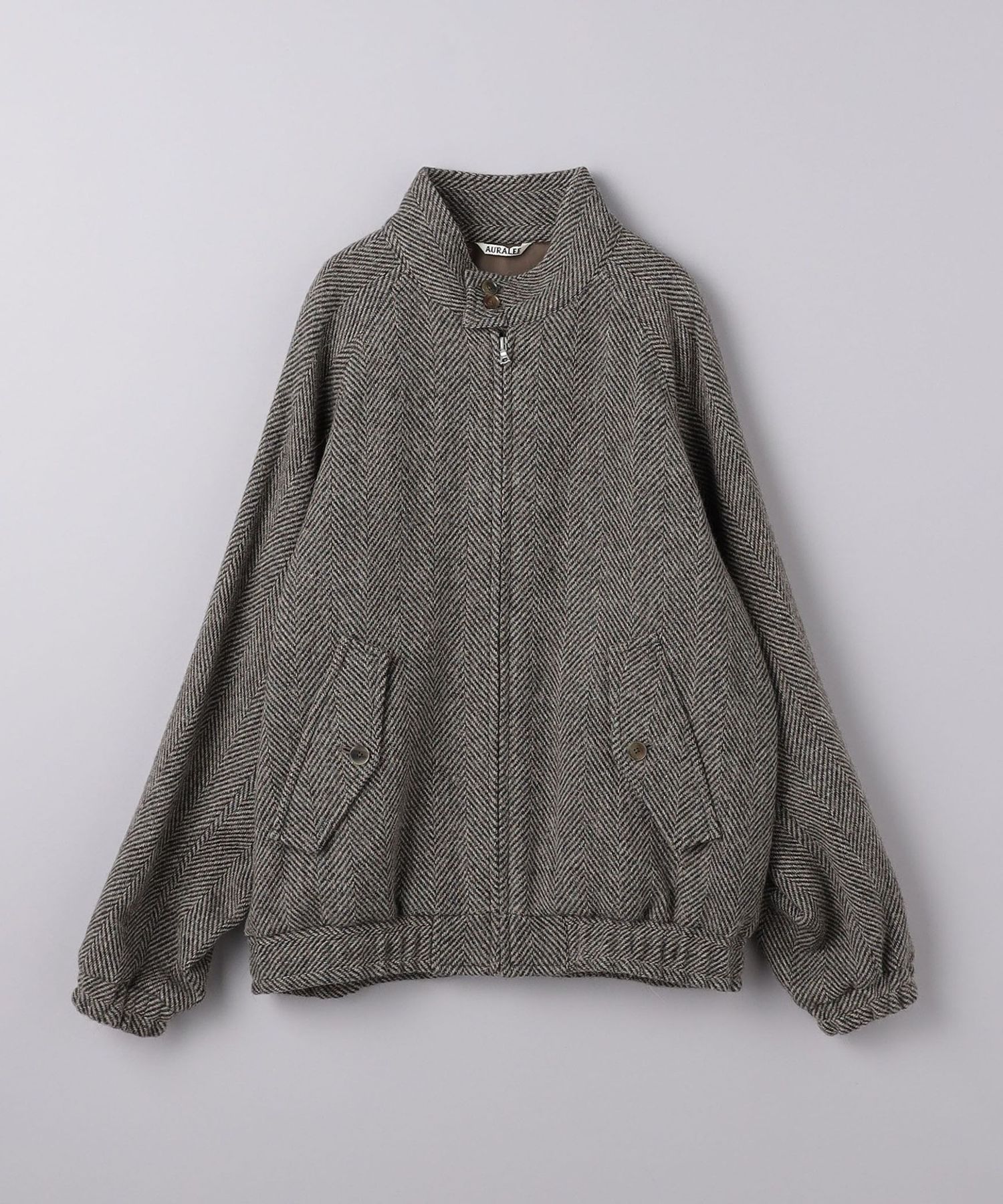 AURALEE＞ LAMA SHETLAND WOOL TWEED ZIP BLOUSON/ツイード