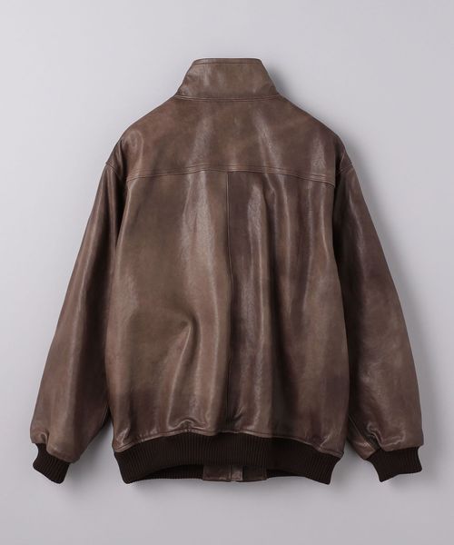 AURALEE HEAVY LAMB LEATHER ZIP BLOUSON