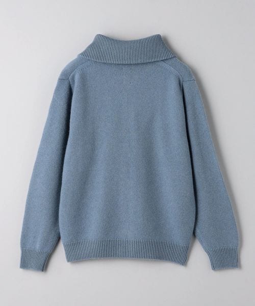 UNITED ARROWS　カシミアニットシャツ　S コットンカシミヤブレンド ジャケットネック ニット