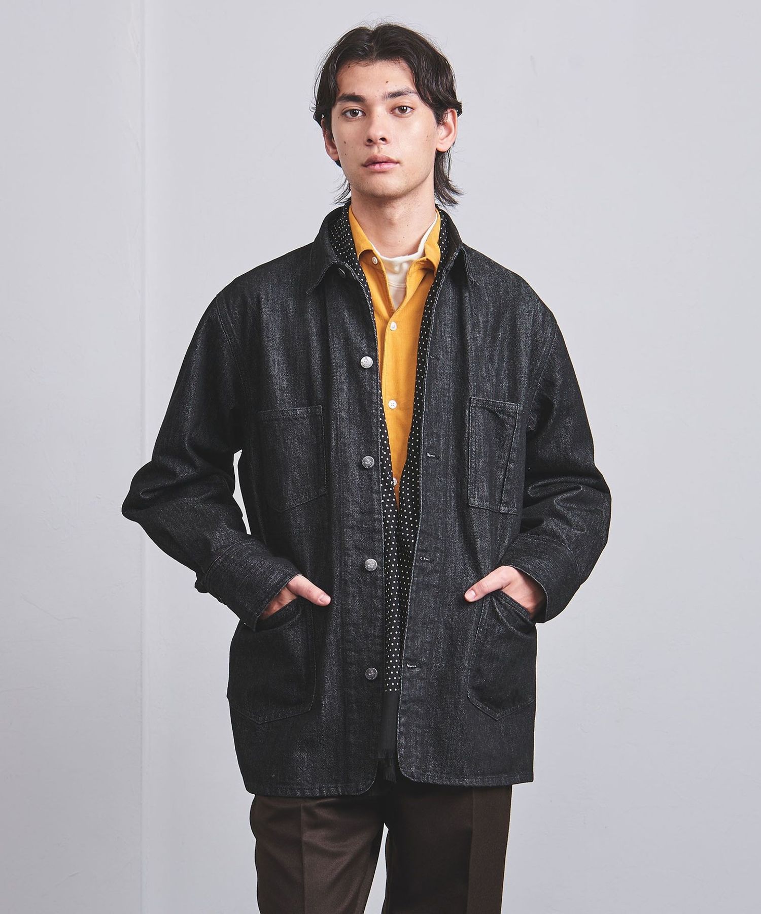 美品 23AW COOTIE デニムカバーオール ブラック ハードウォッシュ L COOTIE PRODUCTIONS/Denim Coverall（Black One Wash）［デニム