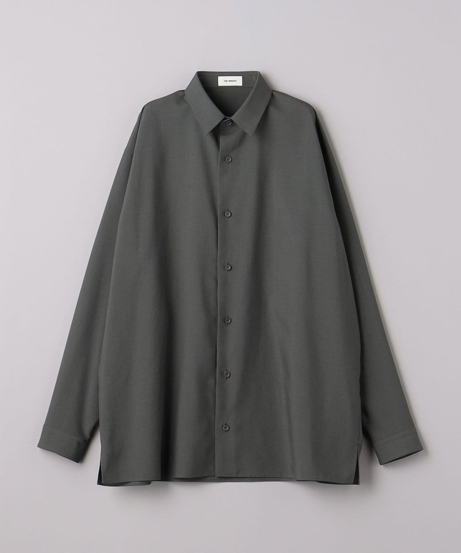 THE RERACS グレー スタンドカラーシャツ　サイズ44　22ss THE RERACS グレー スタンドカラーシャツ サイズ44 22ss