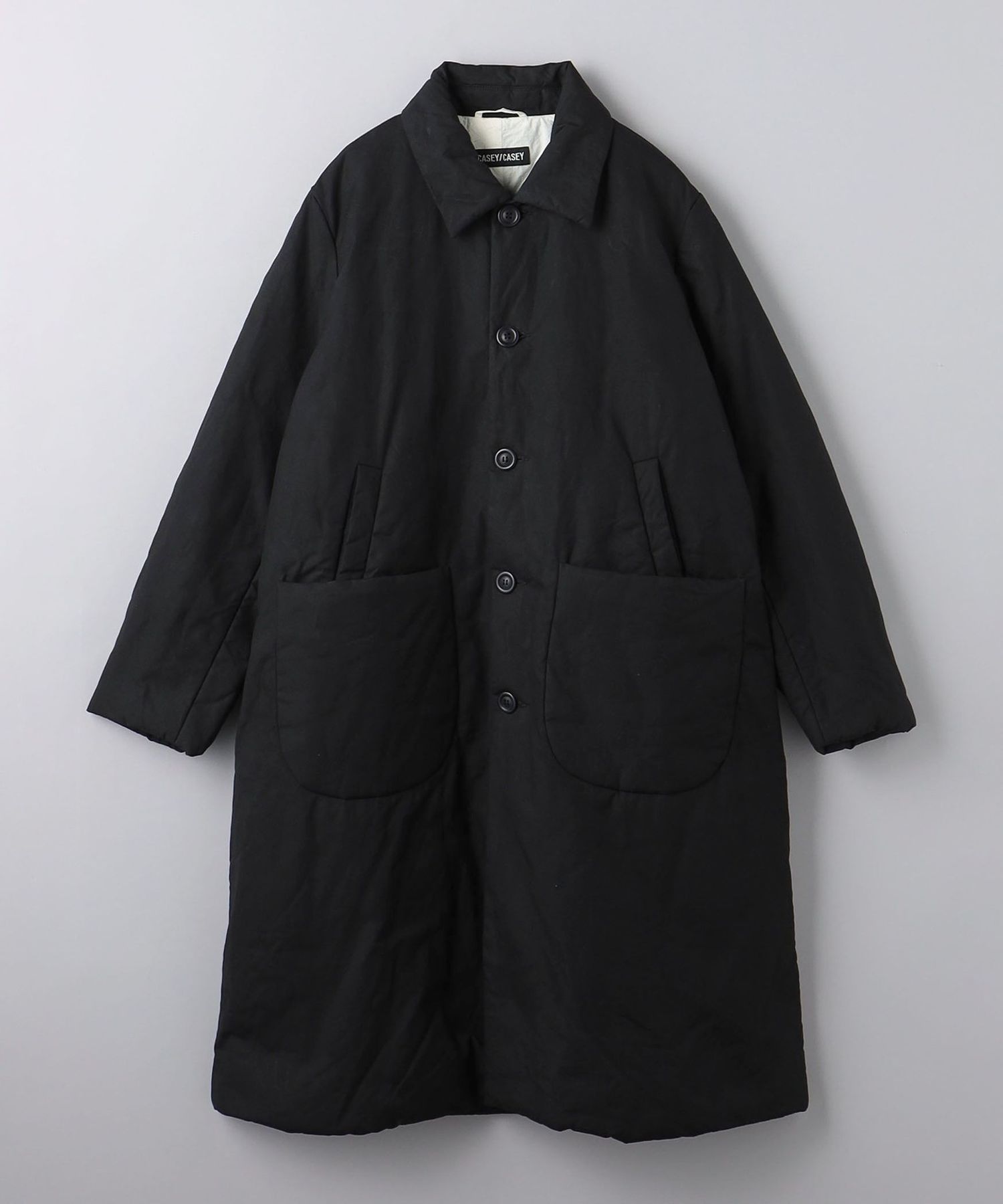 CASEY CASEY ケイシーケイシー ノーカラーシャツ ブラック CASEY CASEY ケイシーケイシー ノーカラーシャツ ブラック casey