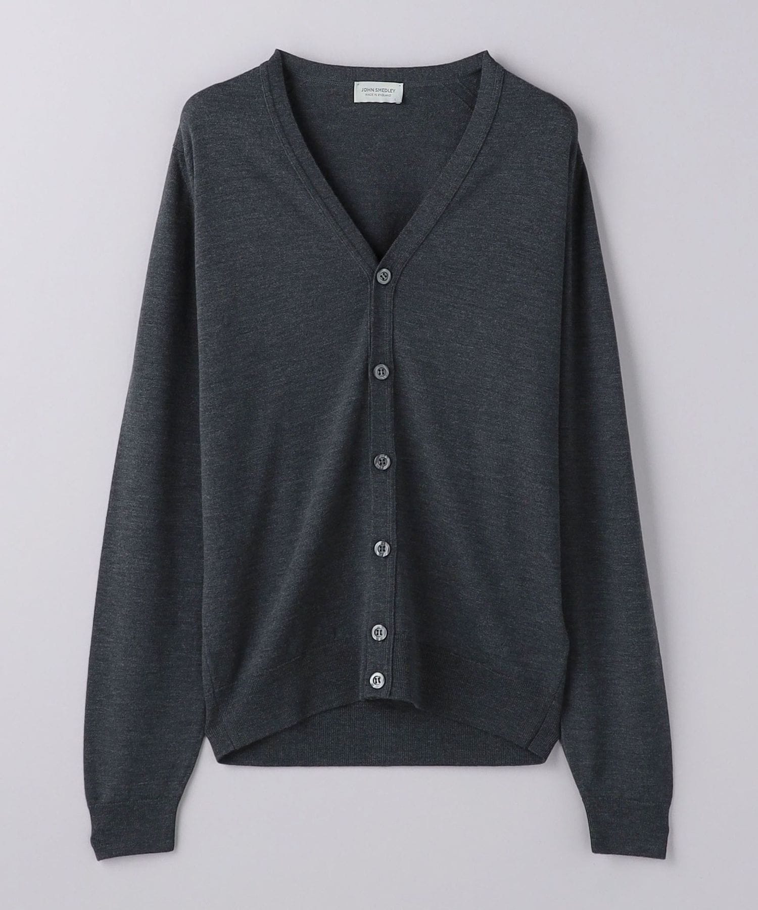 JOHN SMEDLEY＞ V―NECK LONG―SLEEVE KNIT CARDIGAN/Vネック ロング