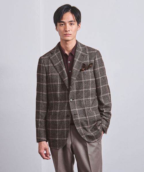 美品　ユナイテッドアローズ　トラベルジャケット　ストレッチ　ウィンドウペン　L UNITED ARROWS - 美品 ユナイテッドアローズ トラベルジャケット