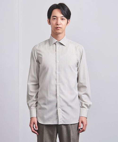 トップス mm SUIT SQUARE スキッパーカラーシャツ 長袖 NON IRON MAX ピン