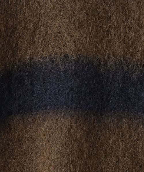 Camoshita UNITED ARROWS モックネック　濃紺 ニット Camoshita＞ ボーダーモックネック ニット