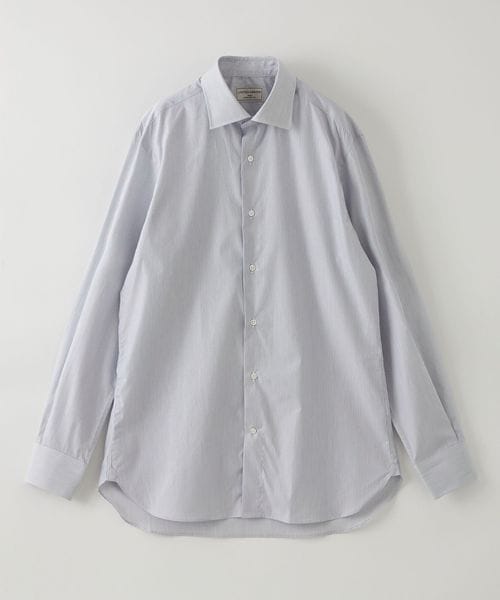 極美品UNITED ARROWS × SOKTAS　ストライプ長袖シャツ38　綿 SOKTAS ヘアラインストライプ セミワイドカラーシャツ