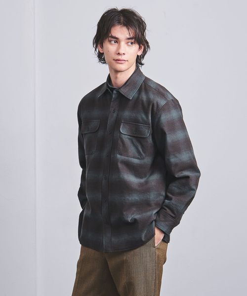 UNITED ARROWS COLLECTION チェック柄シャツジャケット 別注】＜OUTDOOR EXCHANGE＞ オンブレチェック シャツジャケット