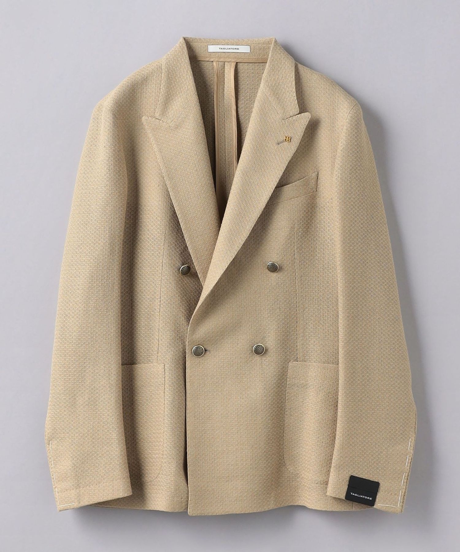TAGLIATORE＞メッシュ ソリッド ダブル 4Bジャケット