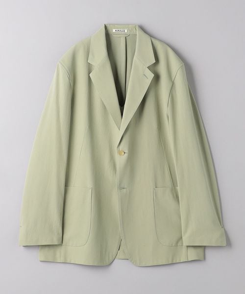 AURALEE＞ HARD TWIST COTTON SILK VIYELLA JACKET/ハードツイスト 