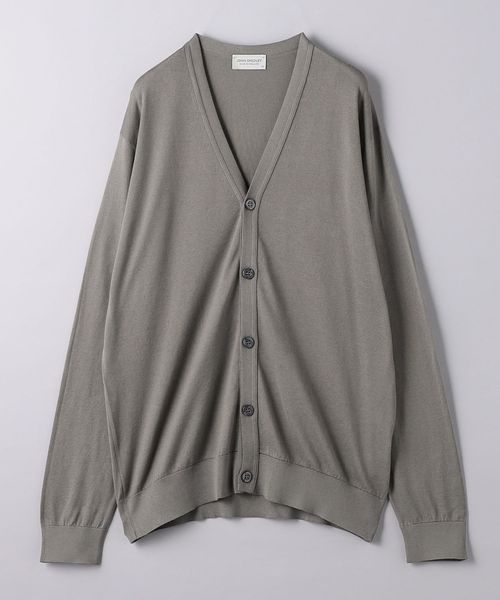 JOHN SMEDLEY＞ コットン モックネック ショートスリーブ プルオーバー