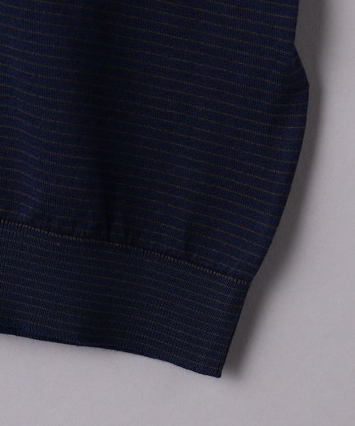 【かげやん】＜ジョンスメドレー＞ ボーダー モックネック ショートスリーブ かげやん様専用】＜ジョンスメドレー＞ ボーダー モックネック