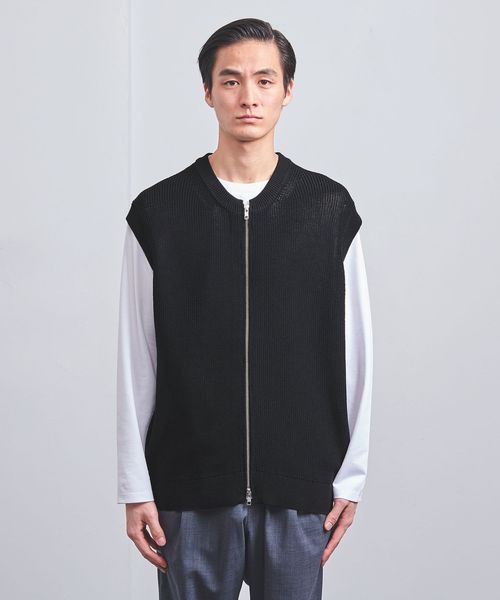 Eaphi ベスト eaphi ニットベスト （Eaphi U NECK LEAF PATTERN KNIT VEST