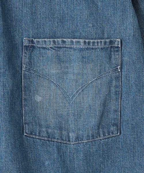 MAATEE&SONS デニムジャケット denim blouse MAATEE&SONS＞ LIGHT OZ DENIM PLEATED BLOUSE/ライトオンス