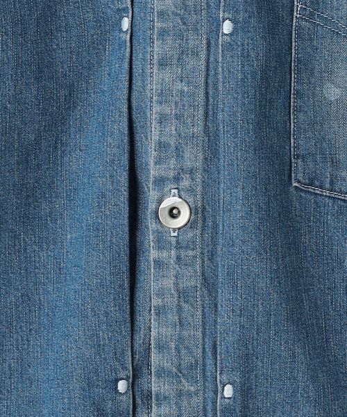 MAATEE&SONS＞ LIGHT OZ DENIM PLEATED BLOUSE/ライトオンス