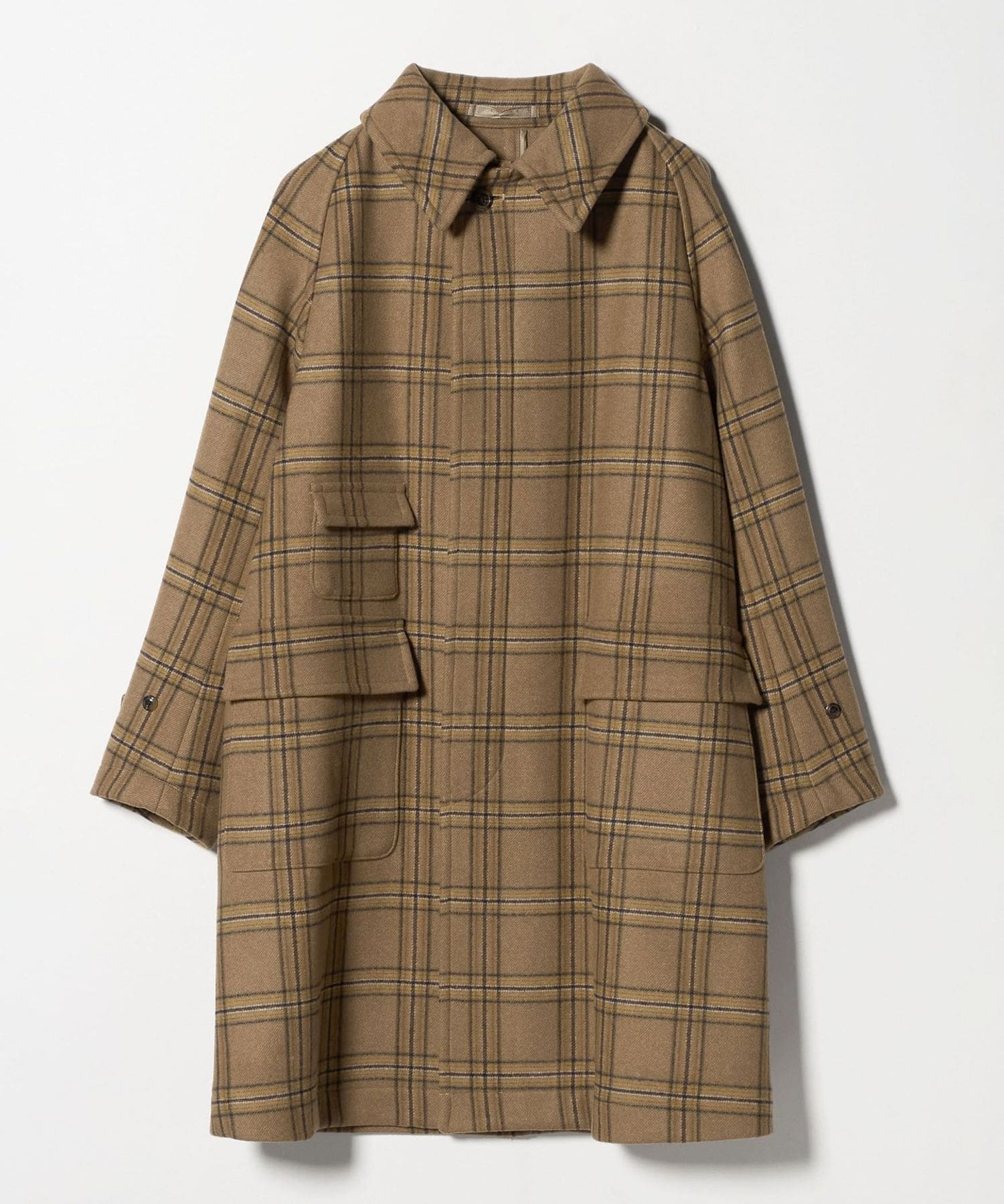 KAPTAIN SUNSHINE チェック柄 ステンカラーコート