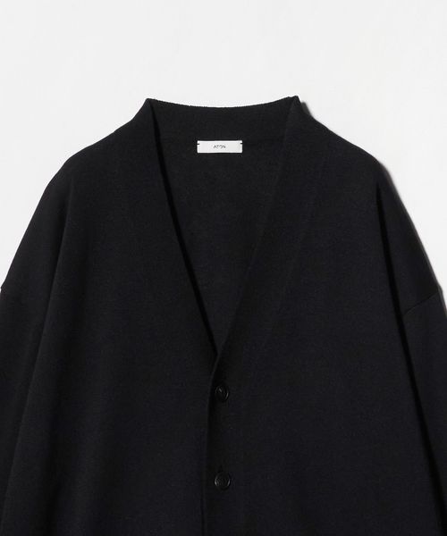 ATON カーディガン E ATON>OVERSIZED CARDIGAN/オーバーサイズ カーディガン