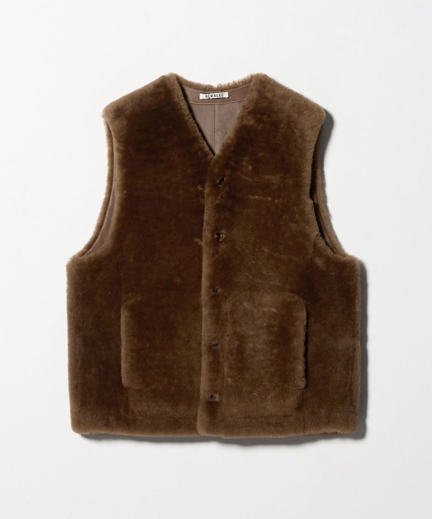 AURALEE＞STRAIGHT MERINO MOUTON FUR VEST/ムートン ファーベスト