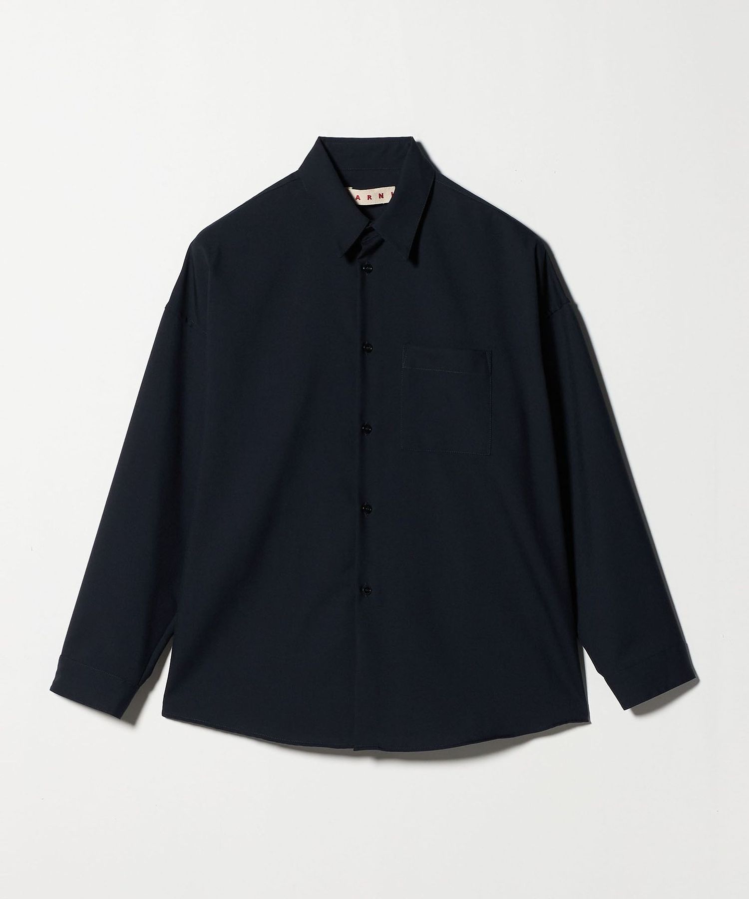 希少 MARNI 2014SS ノーカラーシャツ 羊革 ブラック Marni レザー シャツ | ブラック | FARFETCH JP