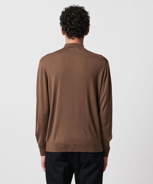 UNITED ARROWS コットン ハイゲージ ニット ポロシャツ 長袖 UNITED ARROWS - 【KELLY】ギザコットン ハイゲージ ニット