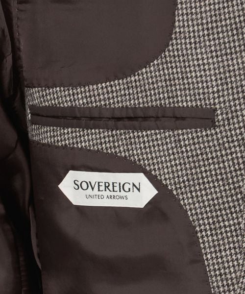 c*9様 SOVEREIGN ダブルブレストスーツ 44 ハウンドトゥース SOVEREIGN＞ ハンドライン ハウンドトゥース シングル 3ボタン