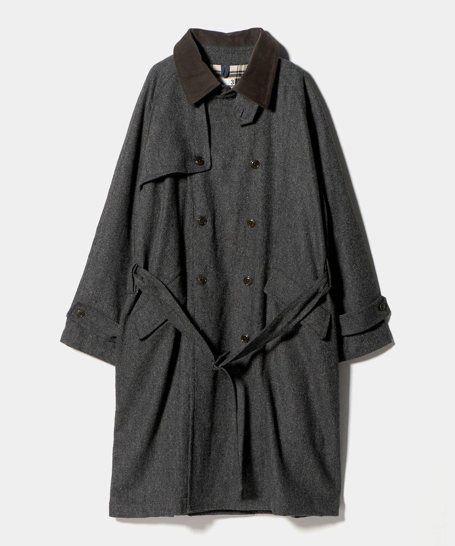 ツイード トレンチコート 古着 トライスピンループツイードトレンチコート｜メンズファッション