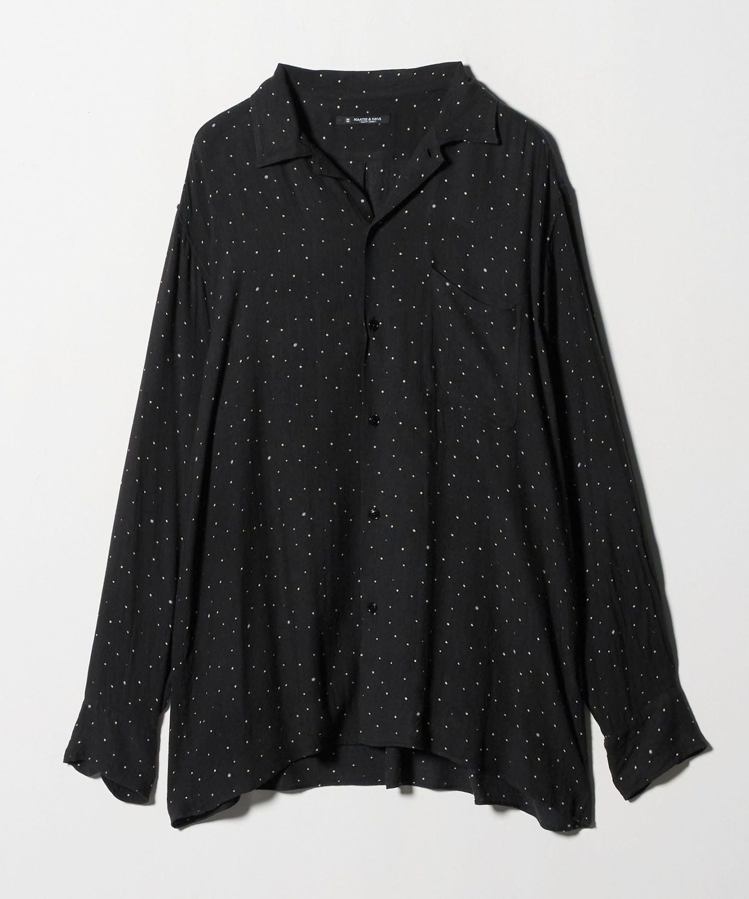 25AW】【MAATEE&SONS】OP COLLLAR SHIRTS DOT Plain Light Grey Shirt