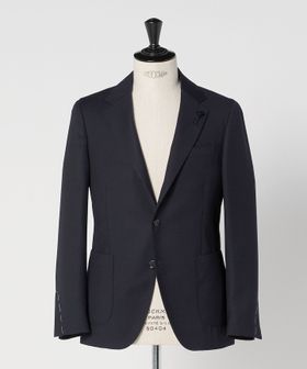 LARDINI/＜LARDINI＞ヘリンボーン ネイビー  シングル 3ボタン テーラードジャケット/テーラードジャケット