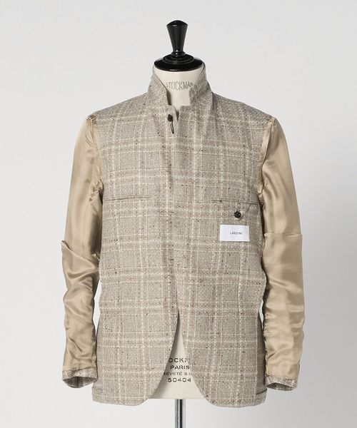 LARDINI＞ファンシーチェック シングル3ボタン テーラードジャケット