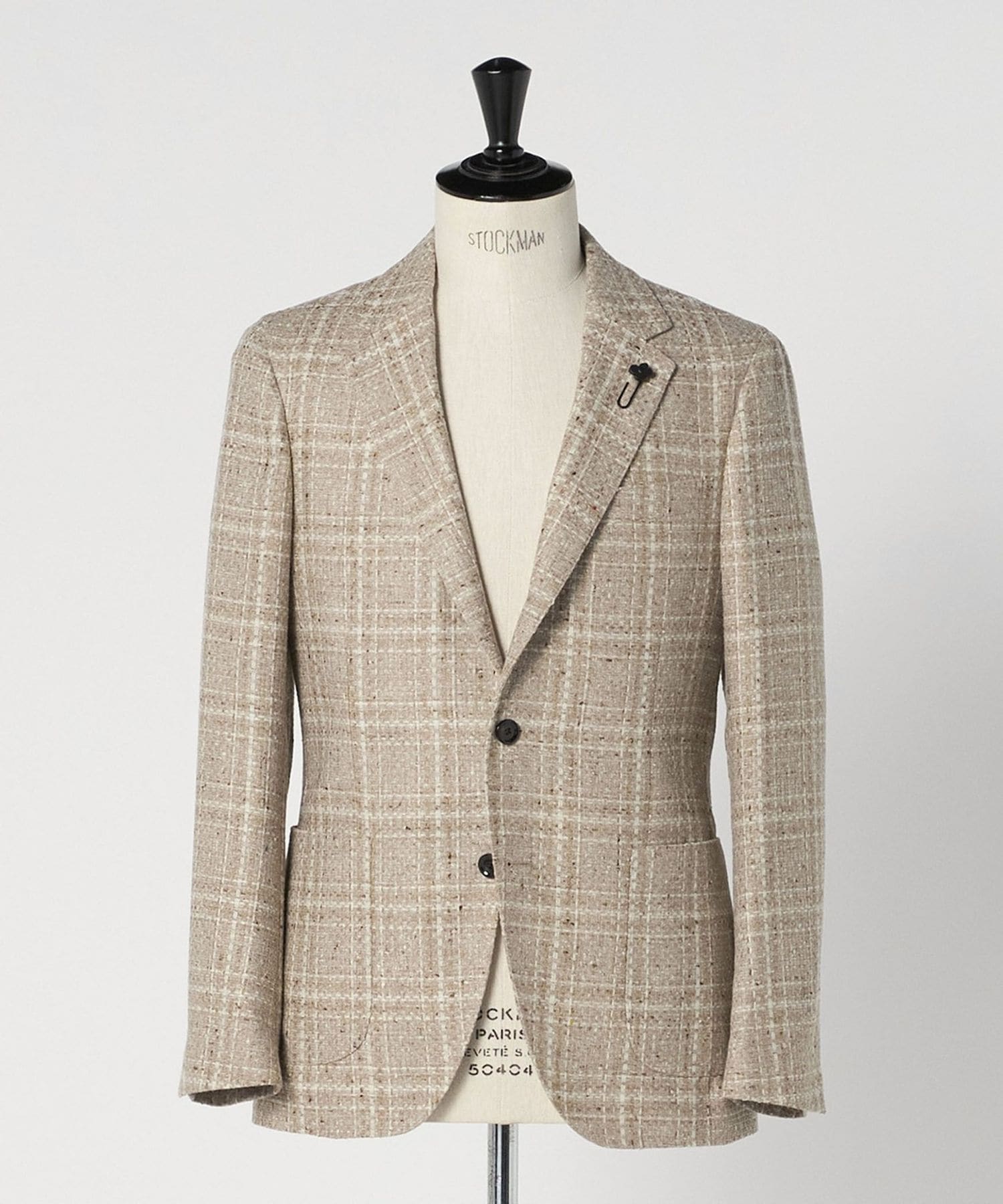 LARDINI＞ファンシーチェック シングル3ボタン テーラードジャケット
