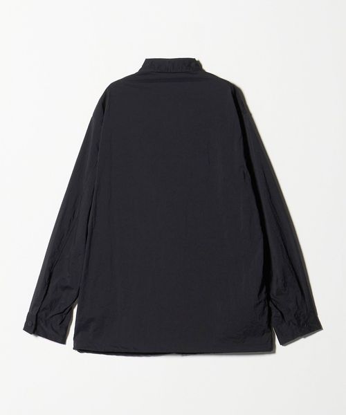 UNITED ARROWS ツイルVカラーシャツジャケット ブラック ウェザーコンフォート ドライ エアー シャツジャケット ‐ヨコ