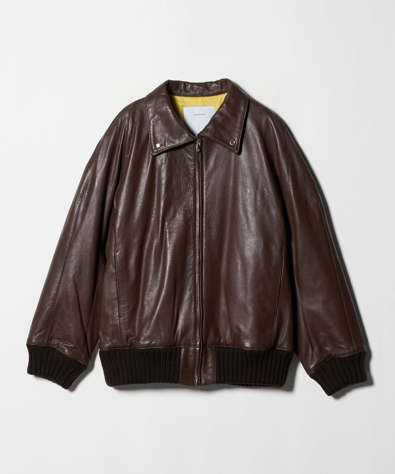 OVERCOAT＞LEATHER ZIP―UP BLOUSON/レザー ジップ ブルゾン