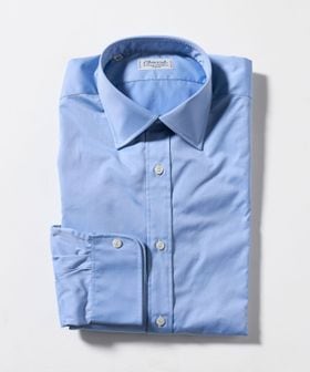 Charvet/＜Charvet＞ブルー セミワイドカラーシャツ/シャツ / ブラウス