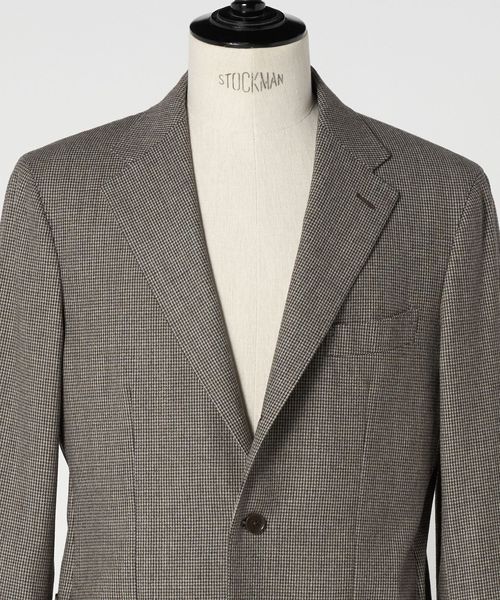 UNITED ARROWS ハウンドトゥース ビジネスジャケット ハウンドトゥース ジャージ シングル 2ボタン テーラードジャケット