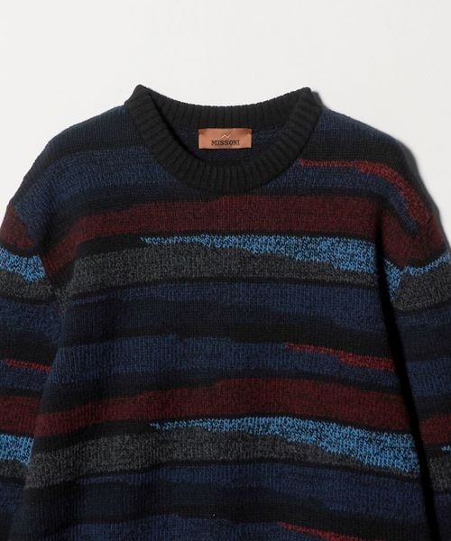 【極美品】MISSONI ヴィンテージ ジグザグクルーネックニット ボーダー 極美品】MISSONI ヴィンテージ ジグザグクルーネックニット