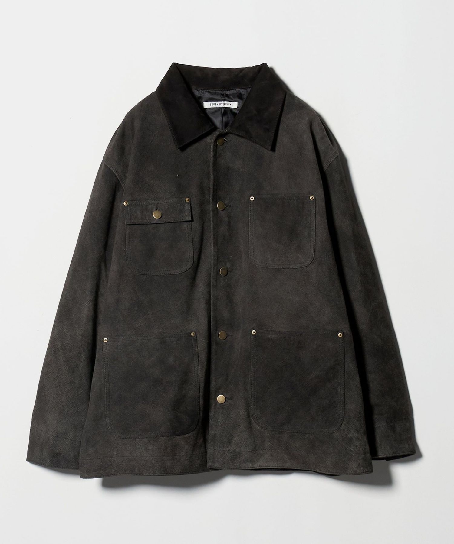 SEVEN BY SEVEN＞LEATHER MICHIGAN CHORE COAT/カバーオール