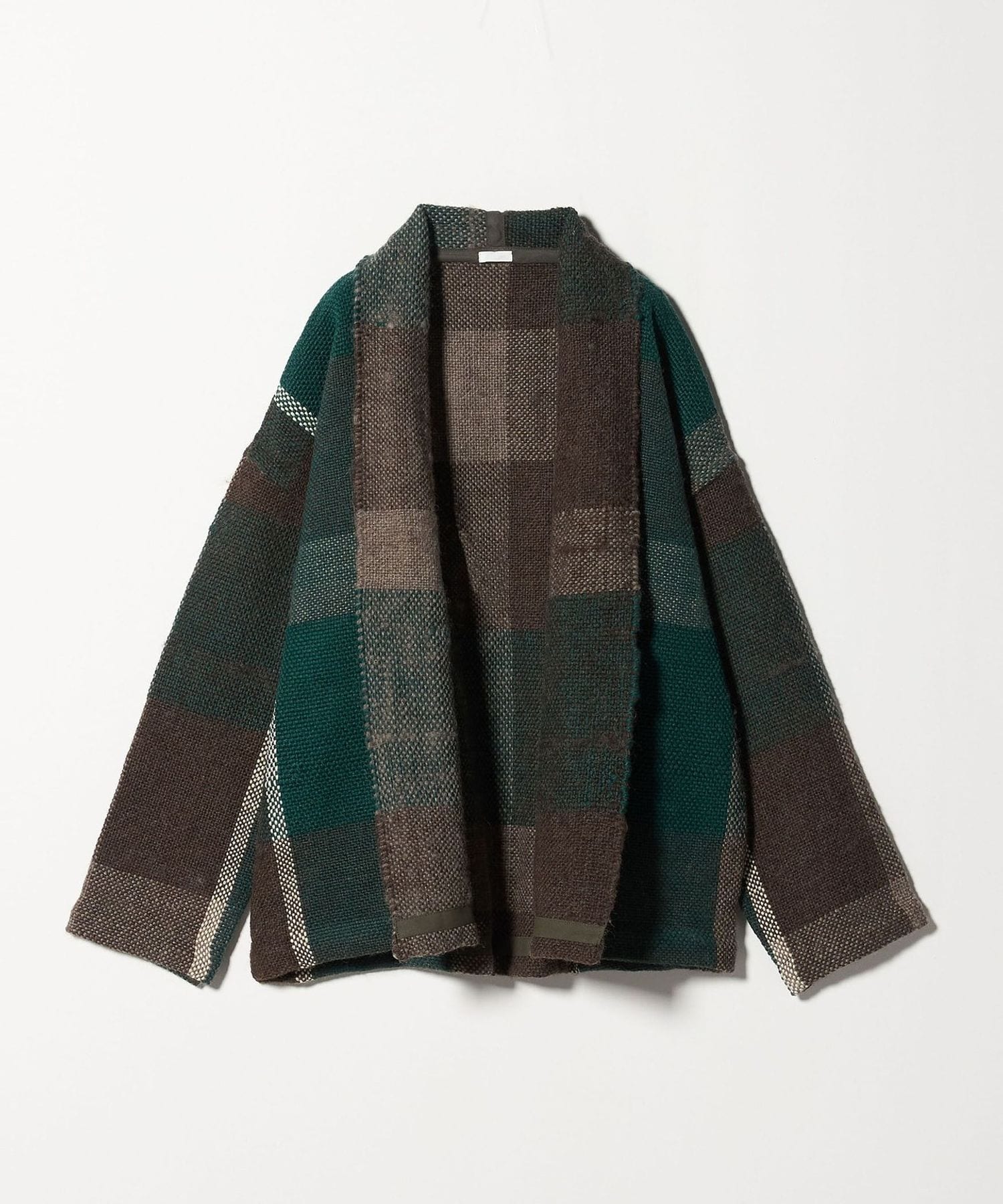 SEEALL＞TELAR COLLARLESS JACKET/チェック カラーレスジャケット