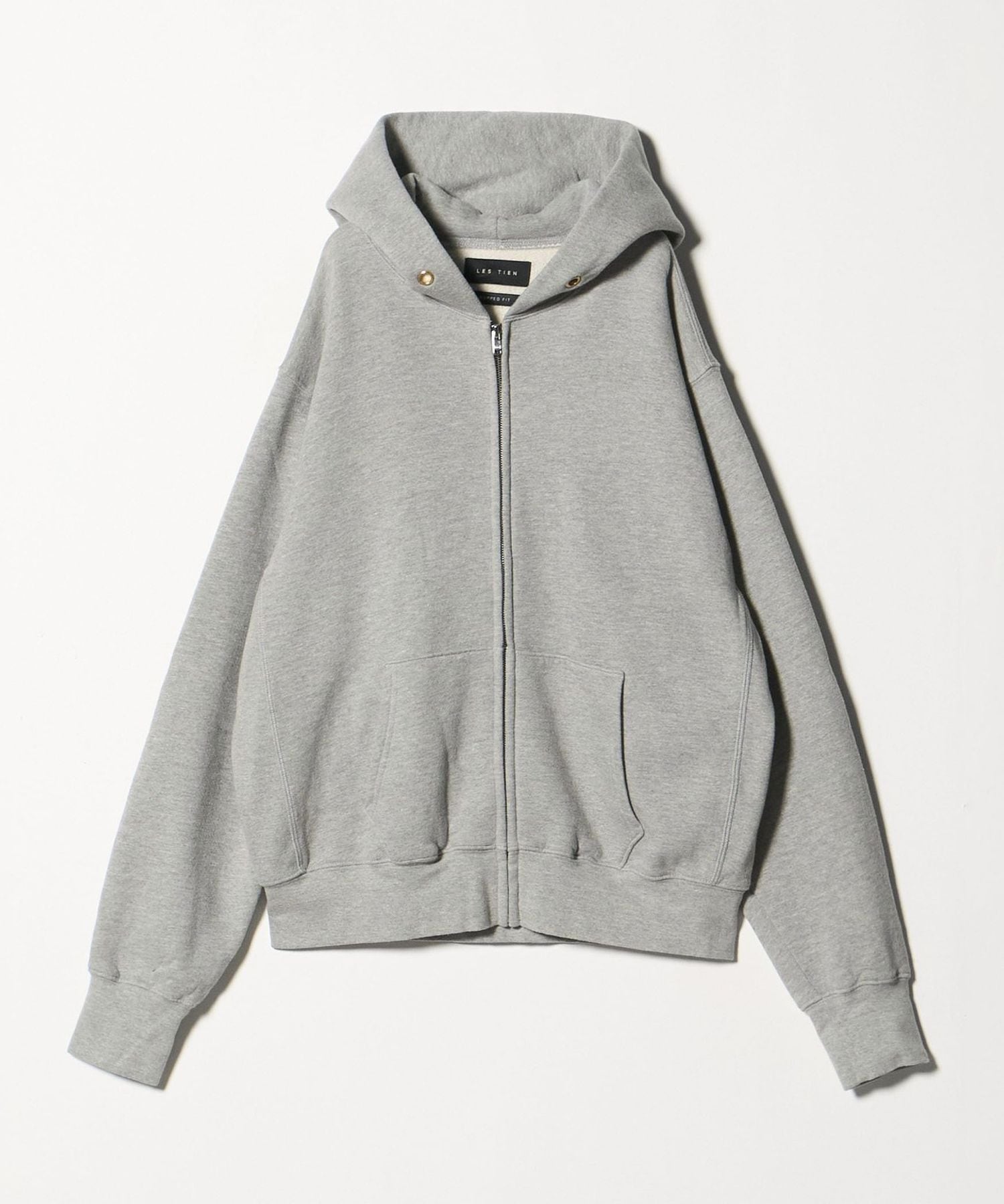 LES TIEN＞CROPPED ZIP HOODIE/クロップド ジップパーカー