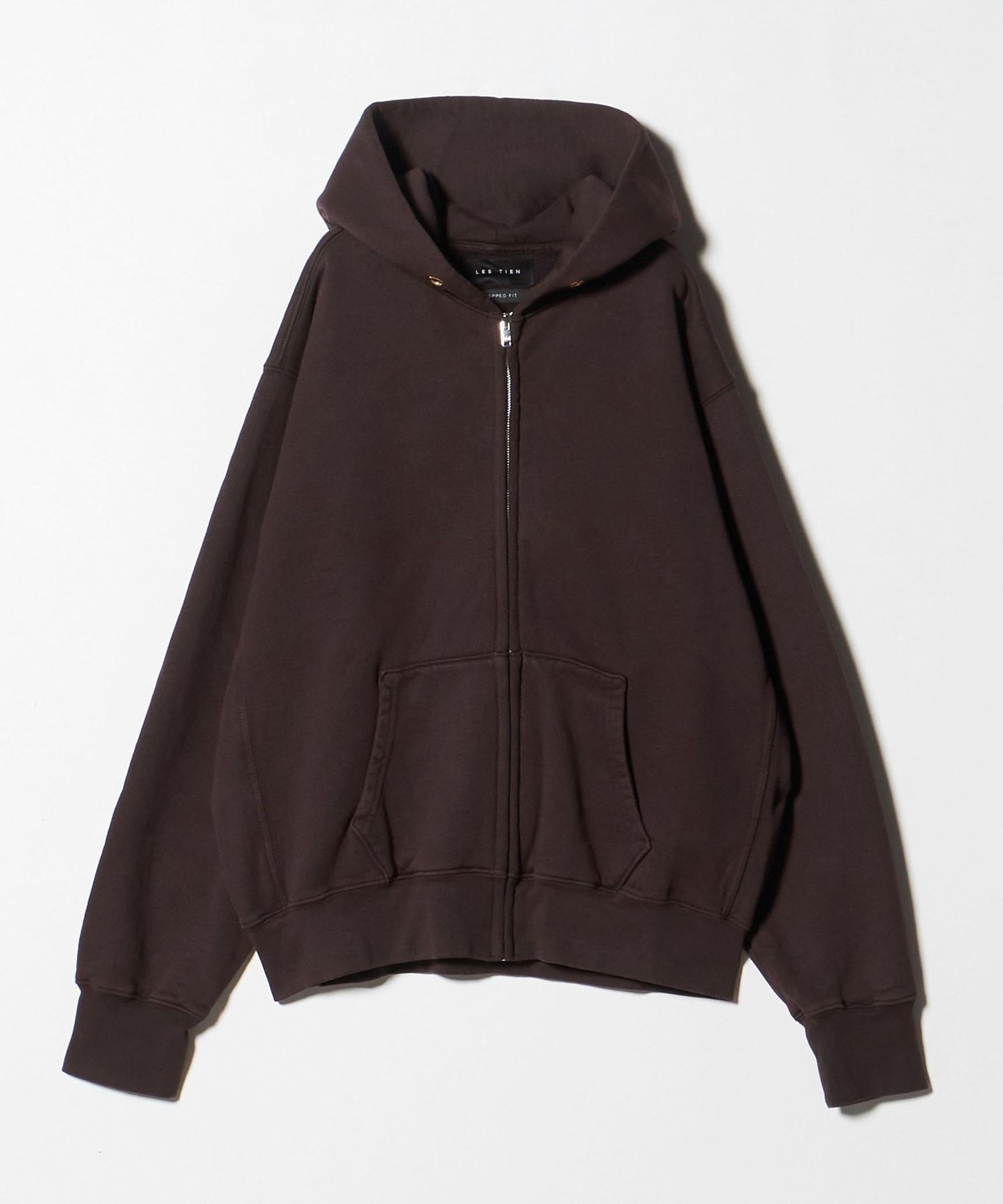 LES TIEN＞CROPPED ZIP HOODIE/クロップド ジップパーカー