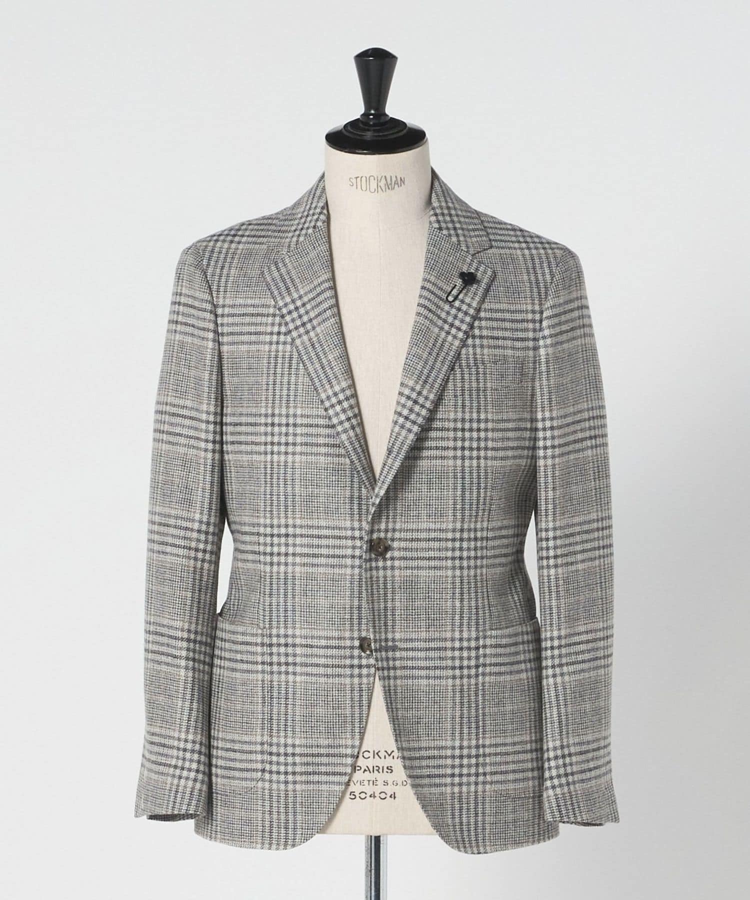 LARDINI＞ガンクラブチェック シングル3ボタン テーラードジャケット