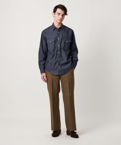 UNITED ARROWS シオタウェスタンシャツSLOW &/ニットデニム シオタ スビンコットン ダンガリー ウエスタンシャツ ワン