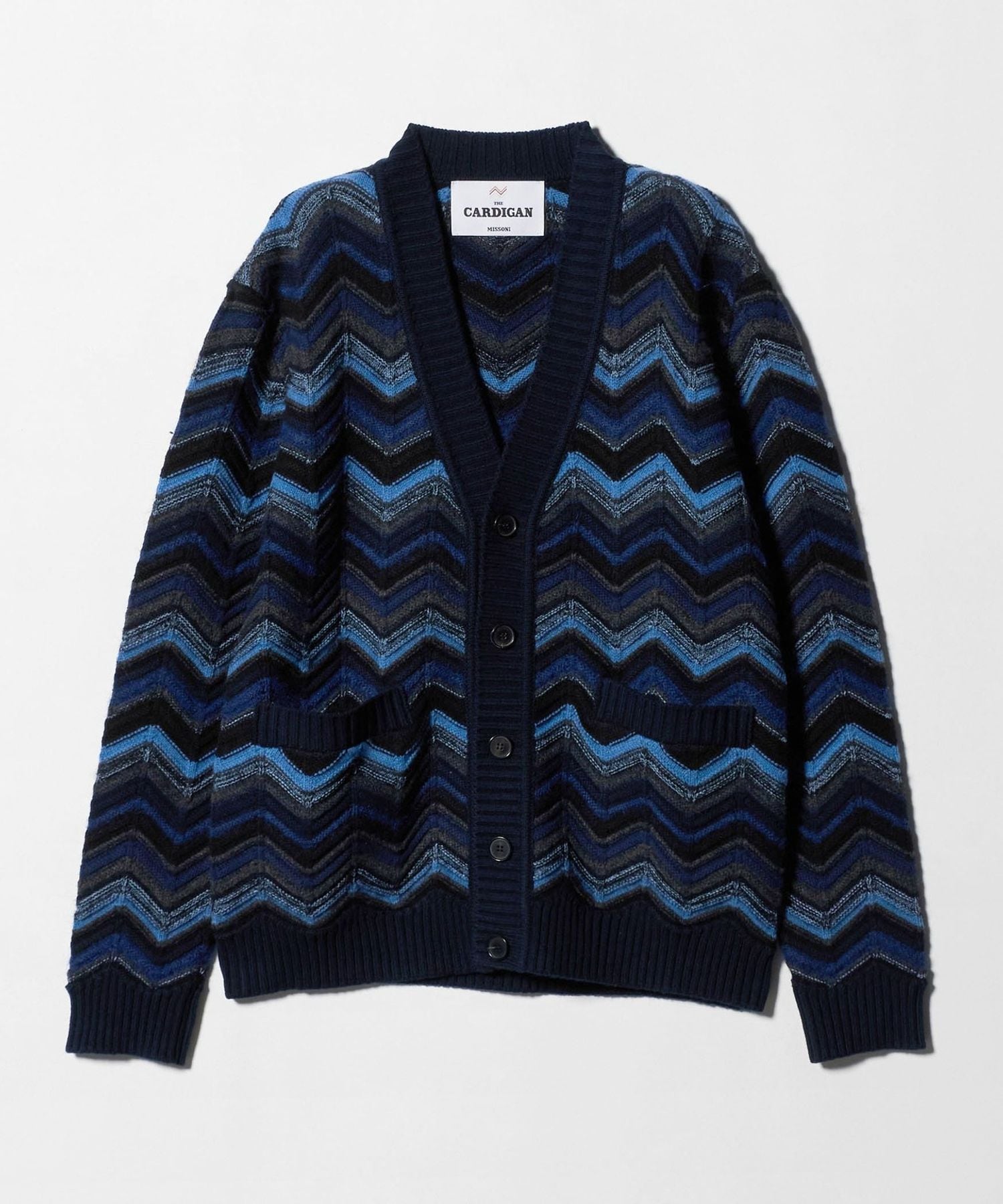 【MISSONI】未使用品 ミッソーニ 幾何学柄模様カーディガン イタリア製 MISSONI＞カーディガン