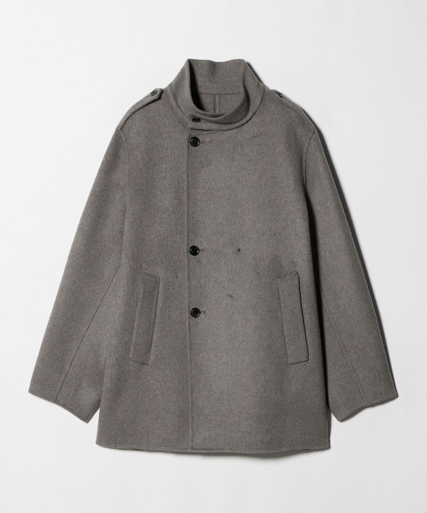 IRENISA＞EPAULET STAND COLLAR HALF COAT/スタンドカラー