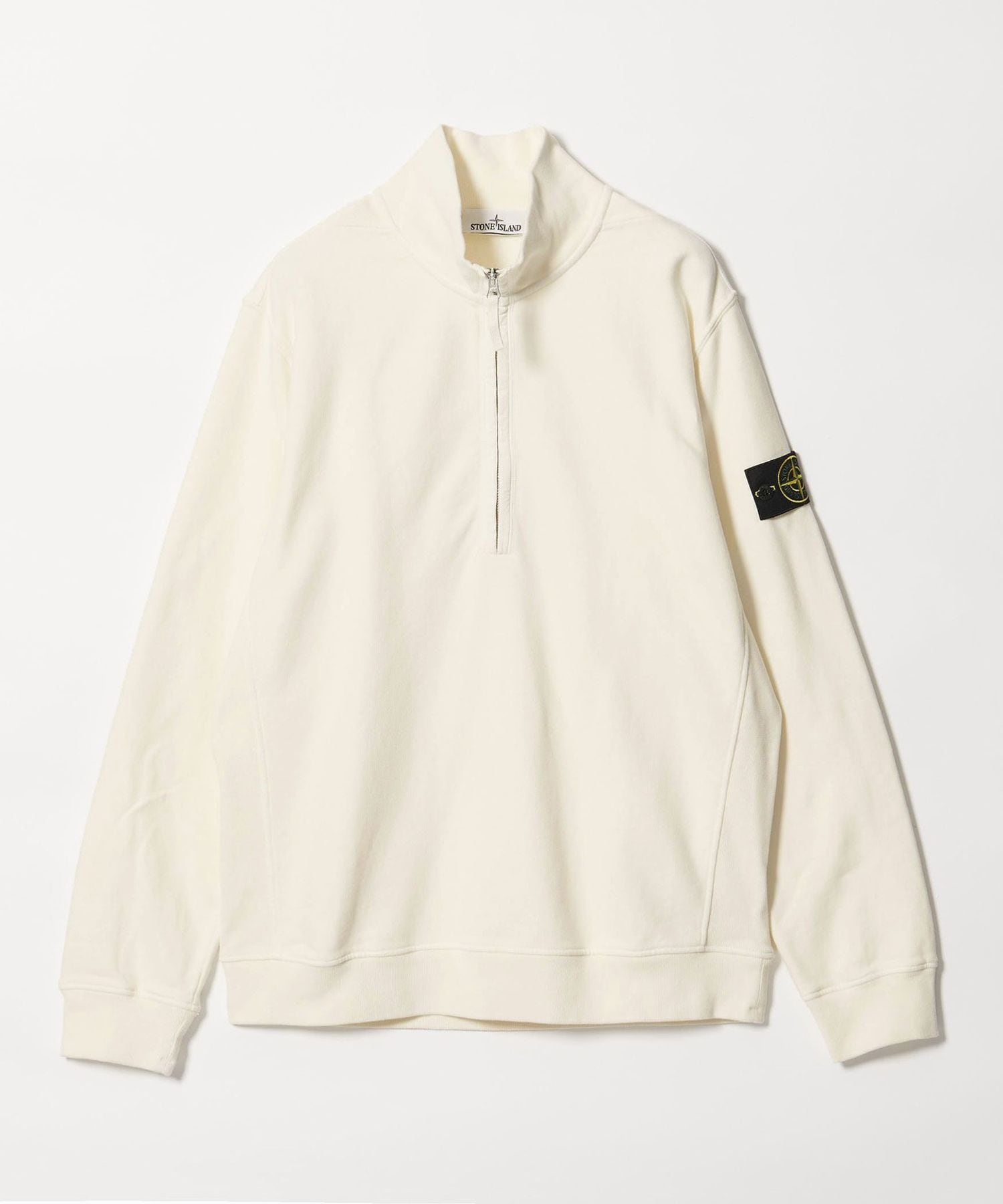 STONE  ハーフジップトレーナー ホワイト STONE ハーフジップトレーナー ホワイト トレーナー スウェット ワン
